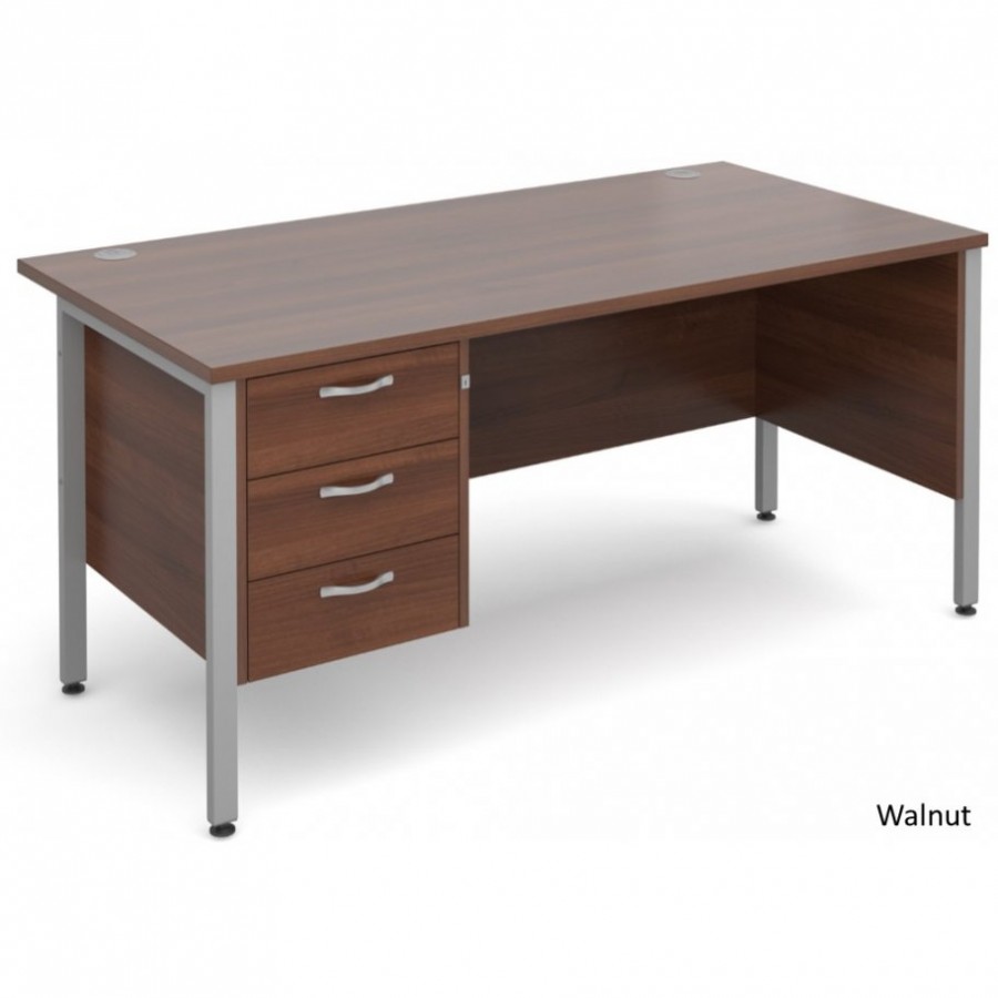 Maestro H Frame Straight Office Desk with Fixed Pedestal 